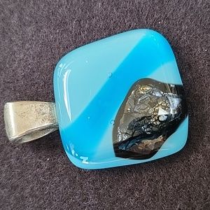 Blue ART GLASS pendant